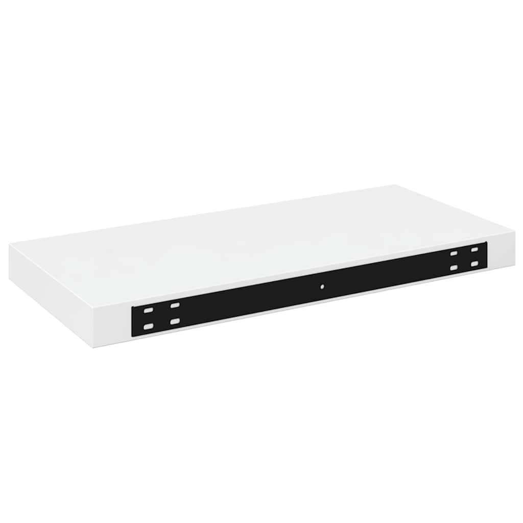 4 db magasfényű fehér MDF lebegő fali polc 50 x 23,5 x 3,8 cm