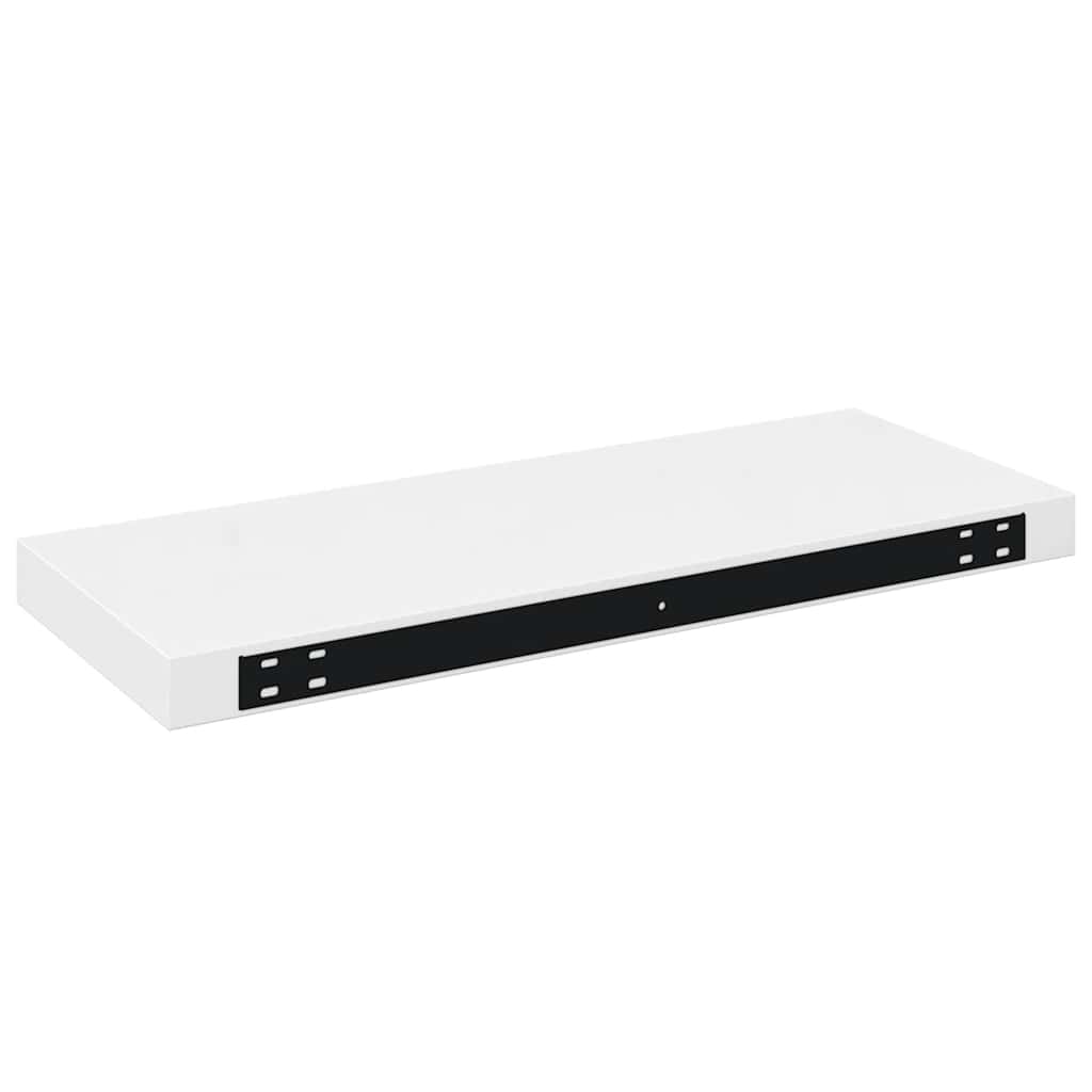 magasfényű fehér MDF lebegő fali polc 60 x 23,5 x 3,8 cm