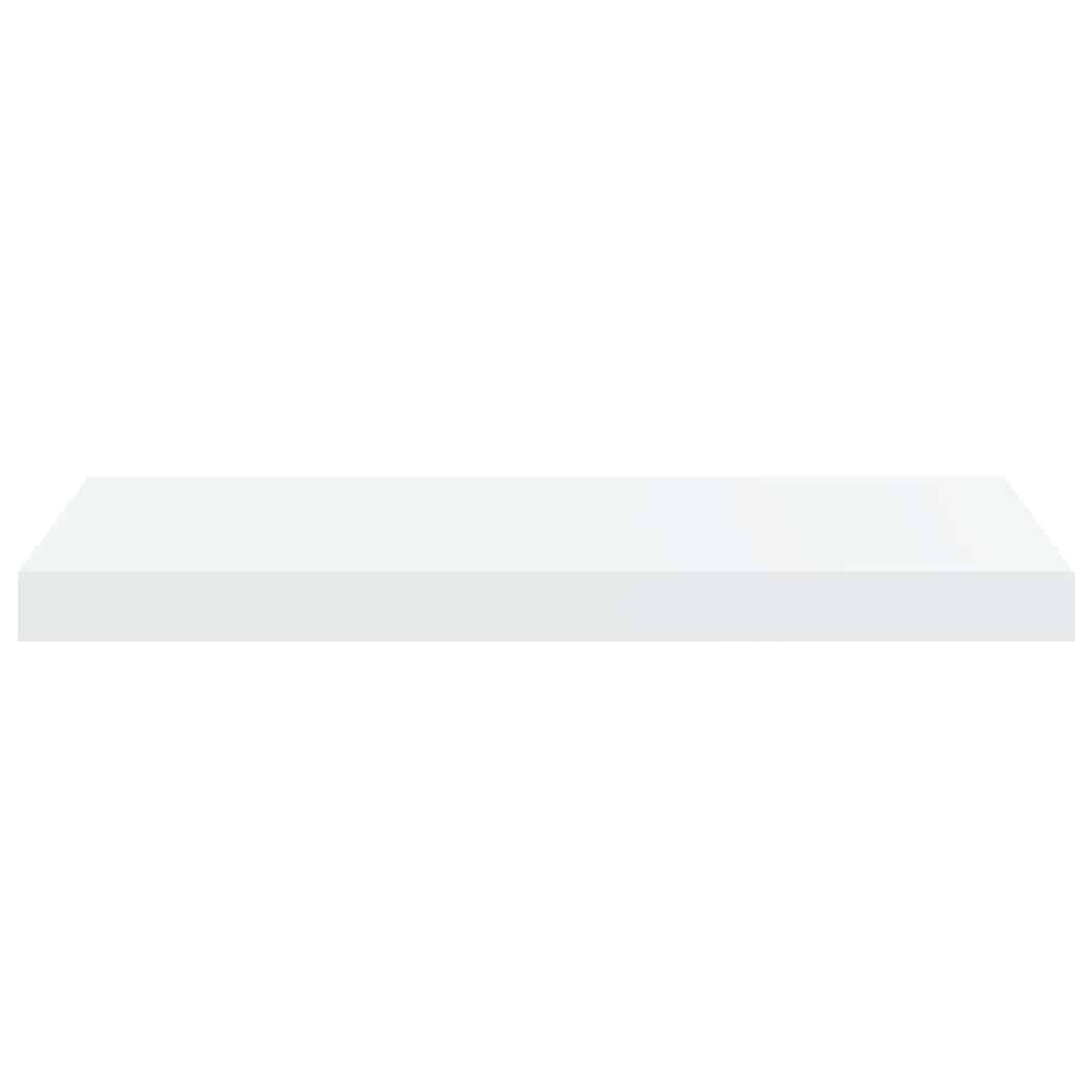 2 db magasfényű fehér MDF lebegő fali polc 60 x 23,5 x 3,8 cm