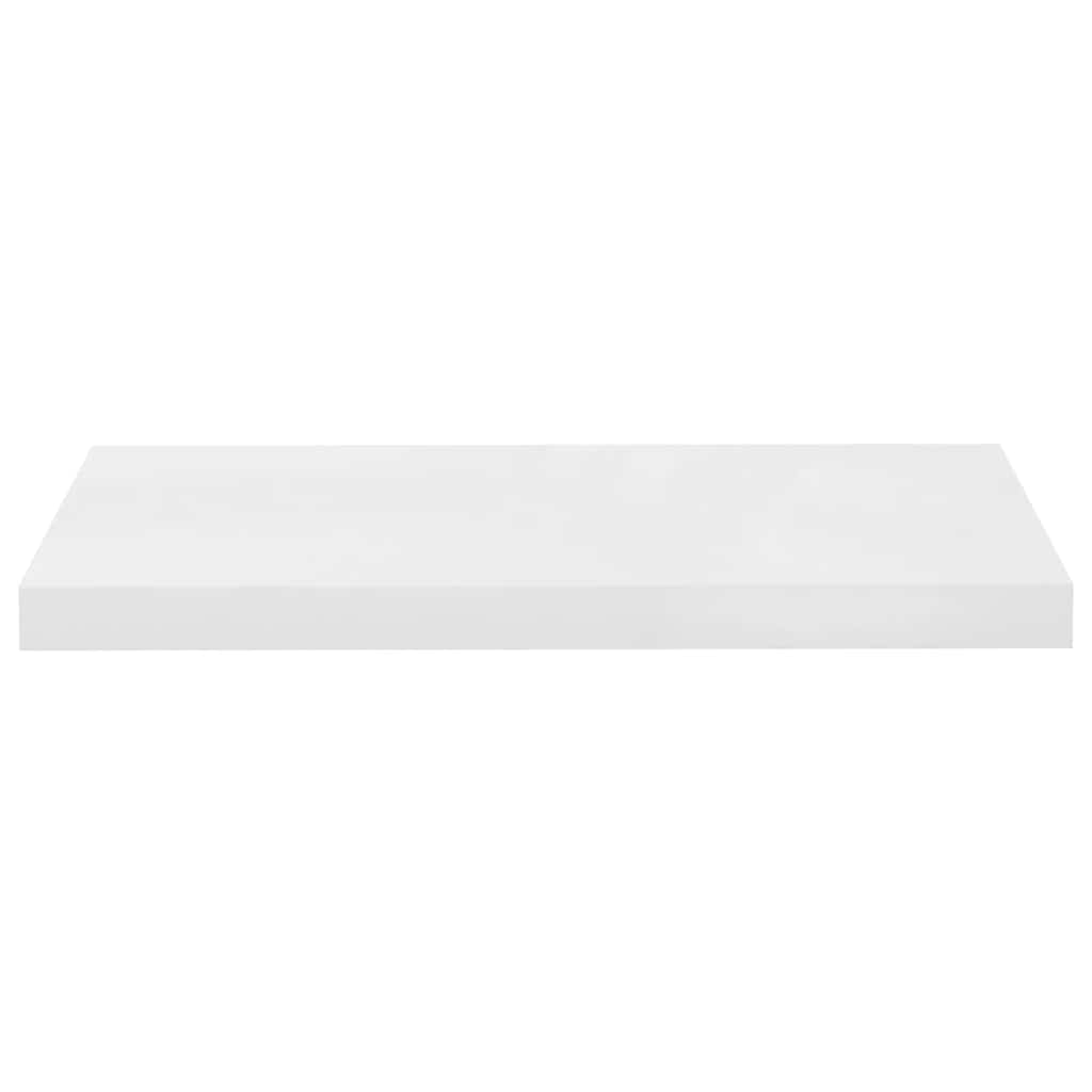 4 db magasfényű fehér MDF lebegő fali polc 60 x 23,5 x 3,8 cm