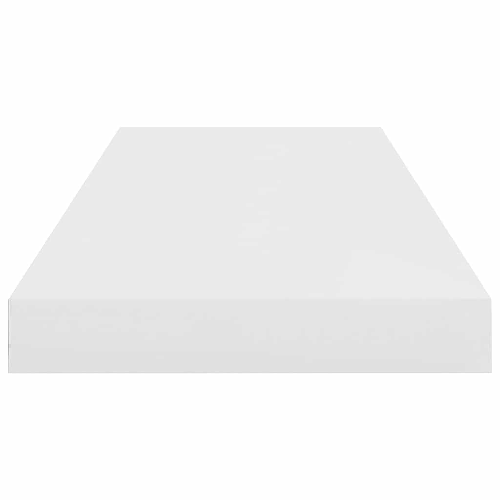 4 db magasfényű fehér MDF lebegő fali polc 60 x 23,5 x 3,8 cm