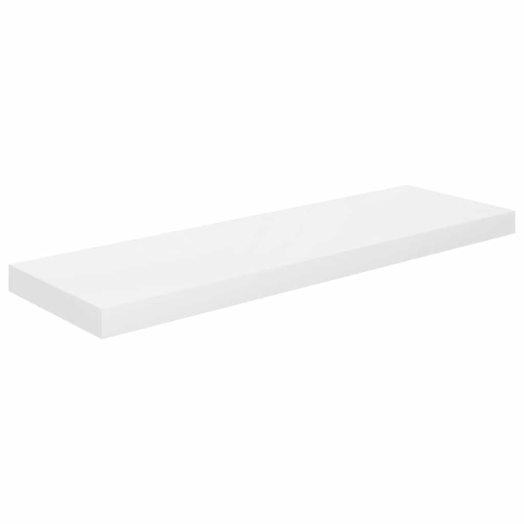 magasfényű fehér MDF lebegő fali polc 80 x 23,5 x 3,8 cm
