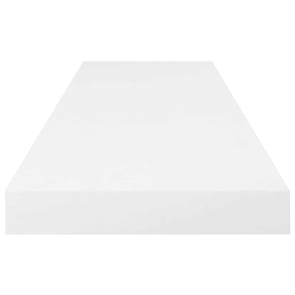 magasfényű fehér MDF lebegő fali polc 80 x 23,5 x 3,8 cm