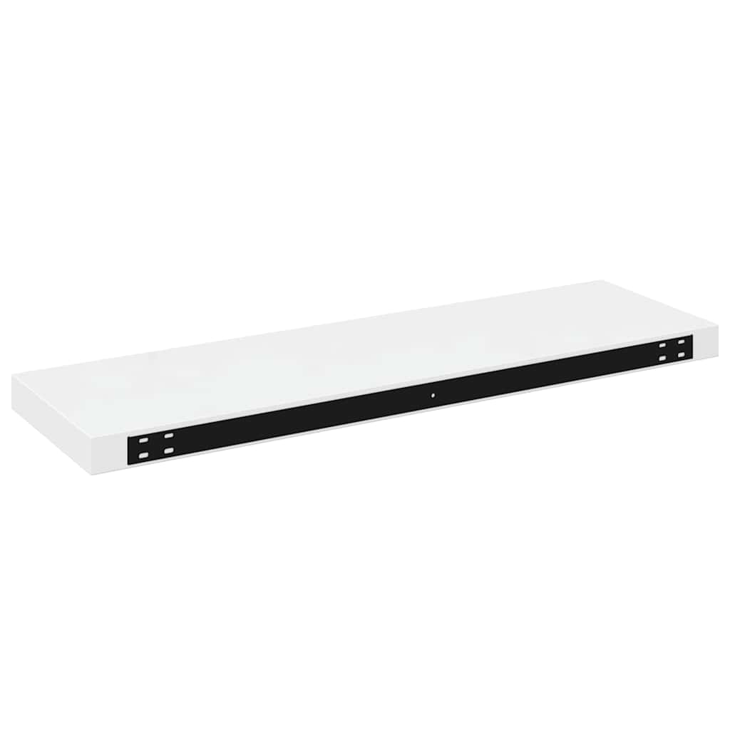 magasfényű fehér MDF lebegő fali polc 80 x 23,5 x 3,8 cm
