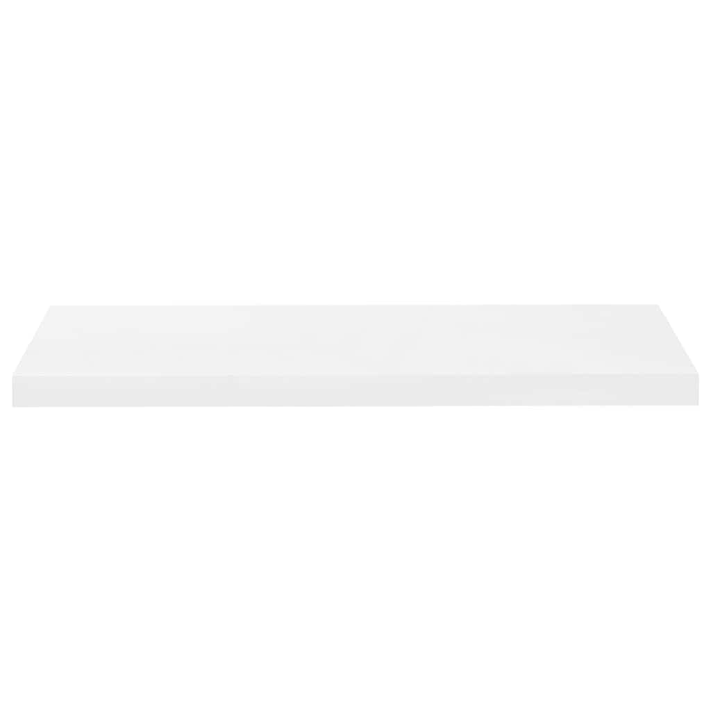 2 db magasfényű fehér MDF lebegő fali polc 80 x 23,5 x 3,8 cm