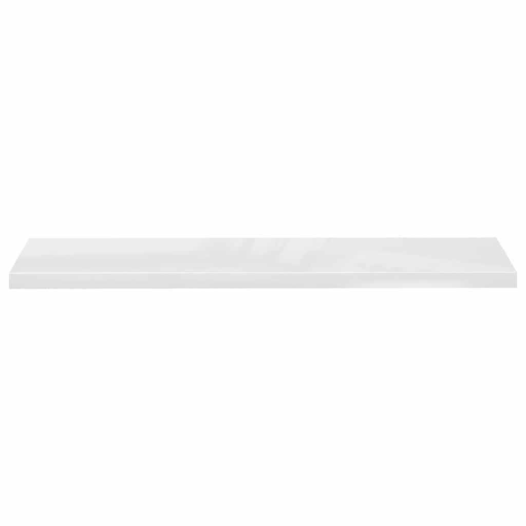 magasfényű fehér MDF lebegő fali polc 120 x 23,5 x 3,8 cm