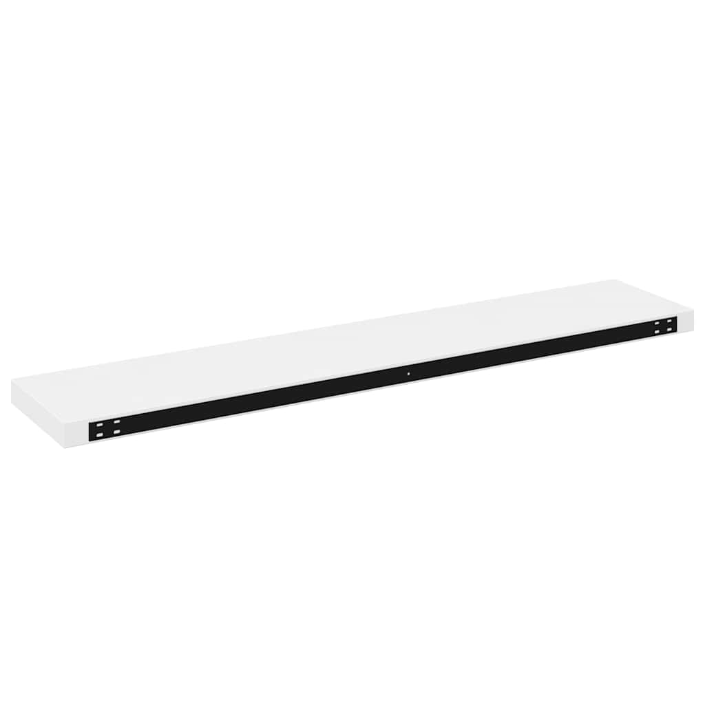 magasfényű fehér MDF lebegő fali polc 120 x 23,5 x 3,8 cm