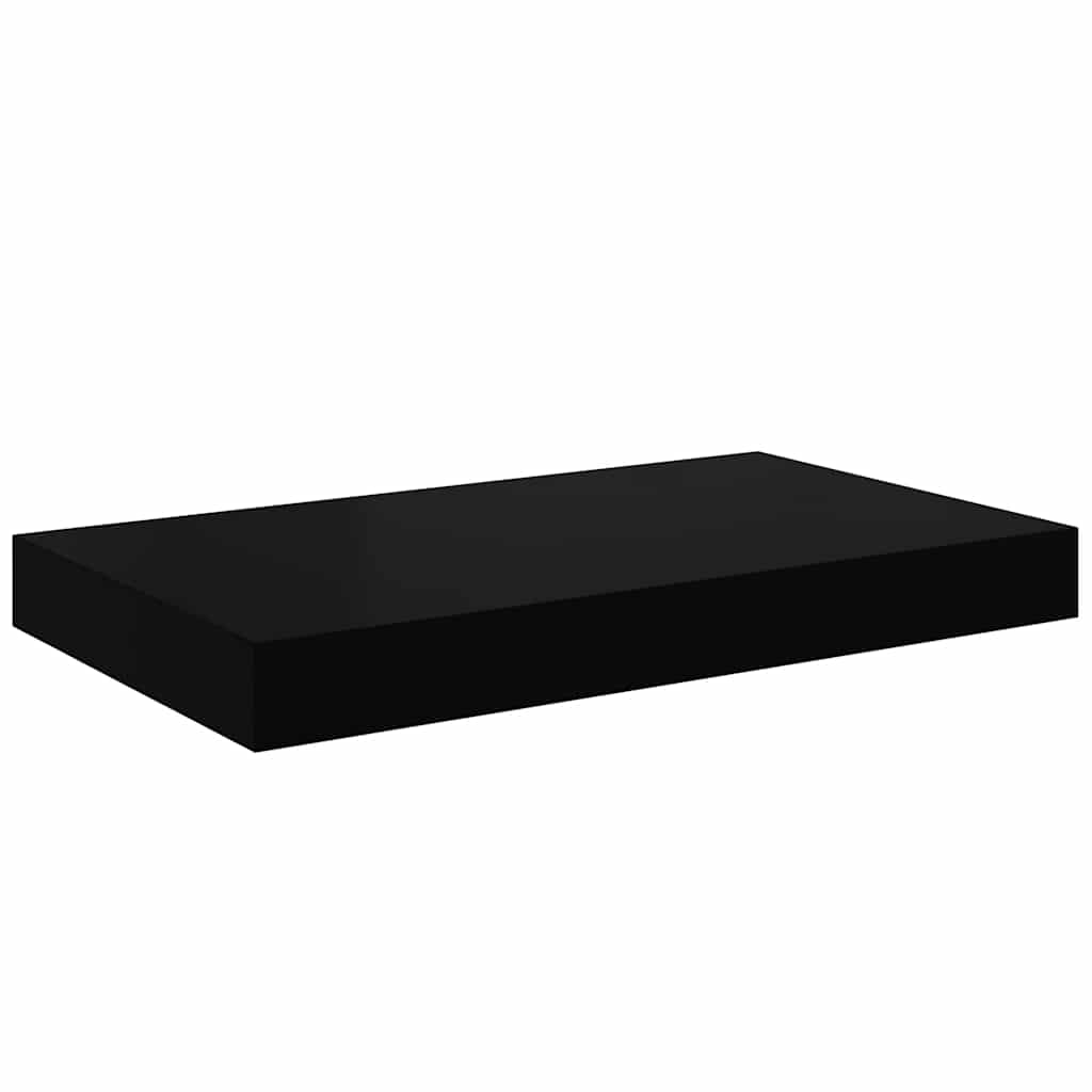 magasfényű fekete MDF lebegő fali polc 40 x 23,5 x 3,8 cm