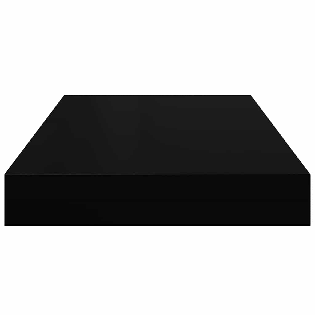 magasfényű fekete MDF lebegő fali polc 40 x 23,5 x 3,8 cm