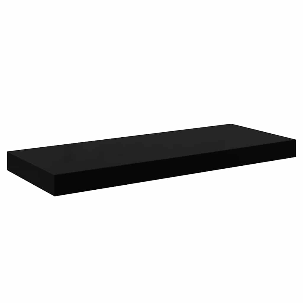 magasfényű fekete MDF lebegő fali polc 60 x 23,5 x 3,8 cm