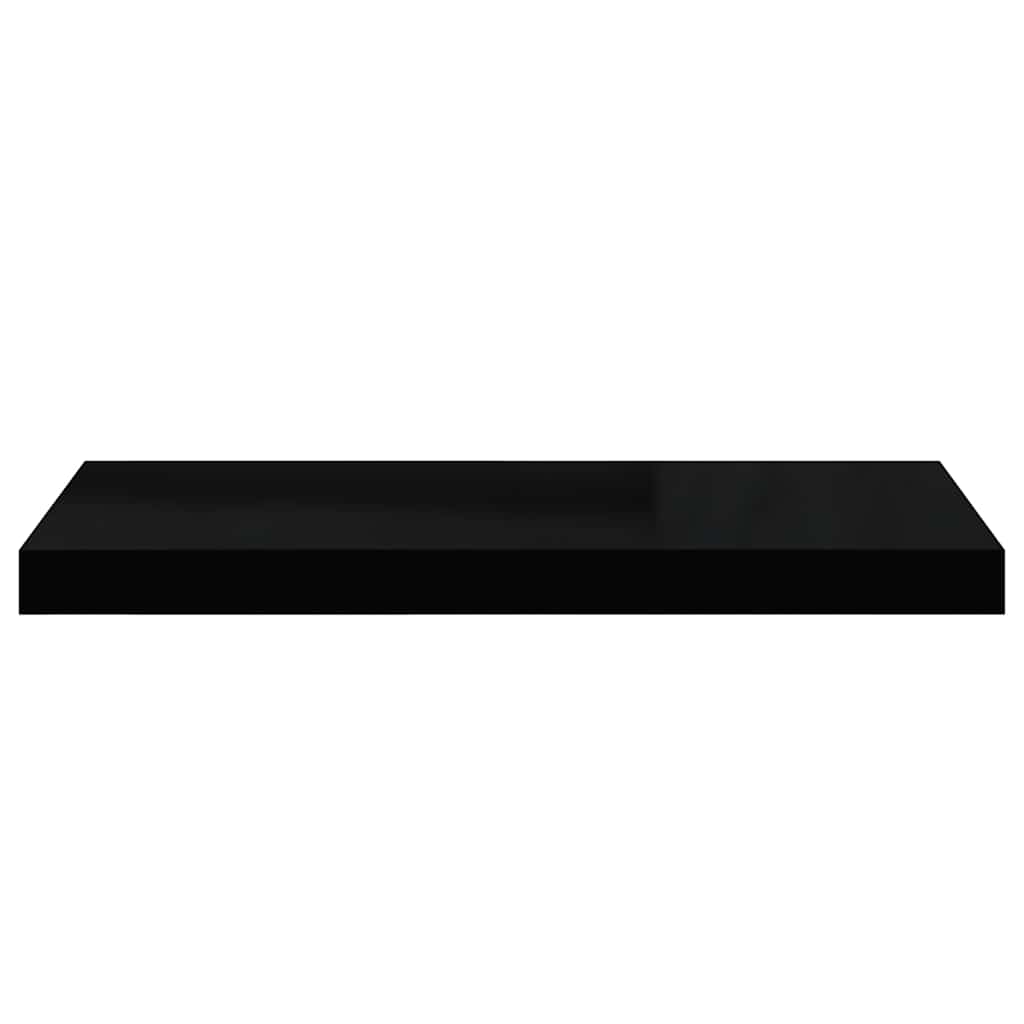 magasfényű fekete MDF lebegő fali polc 60 x 23,5 x 3,8 cm