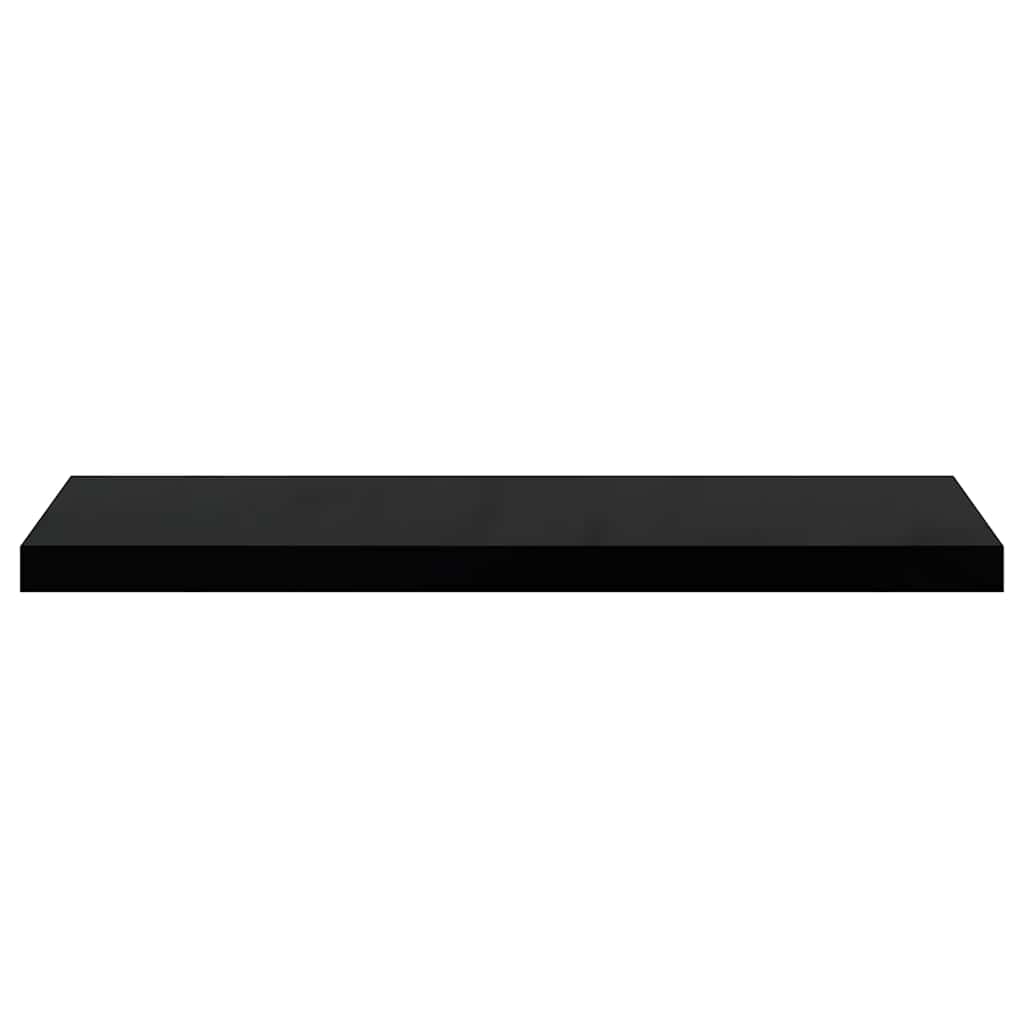 magasfényű fekete MDF lebegő fali polc 80 x 23,5 x 3,8 cm