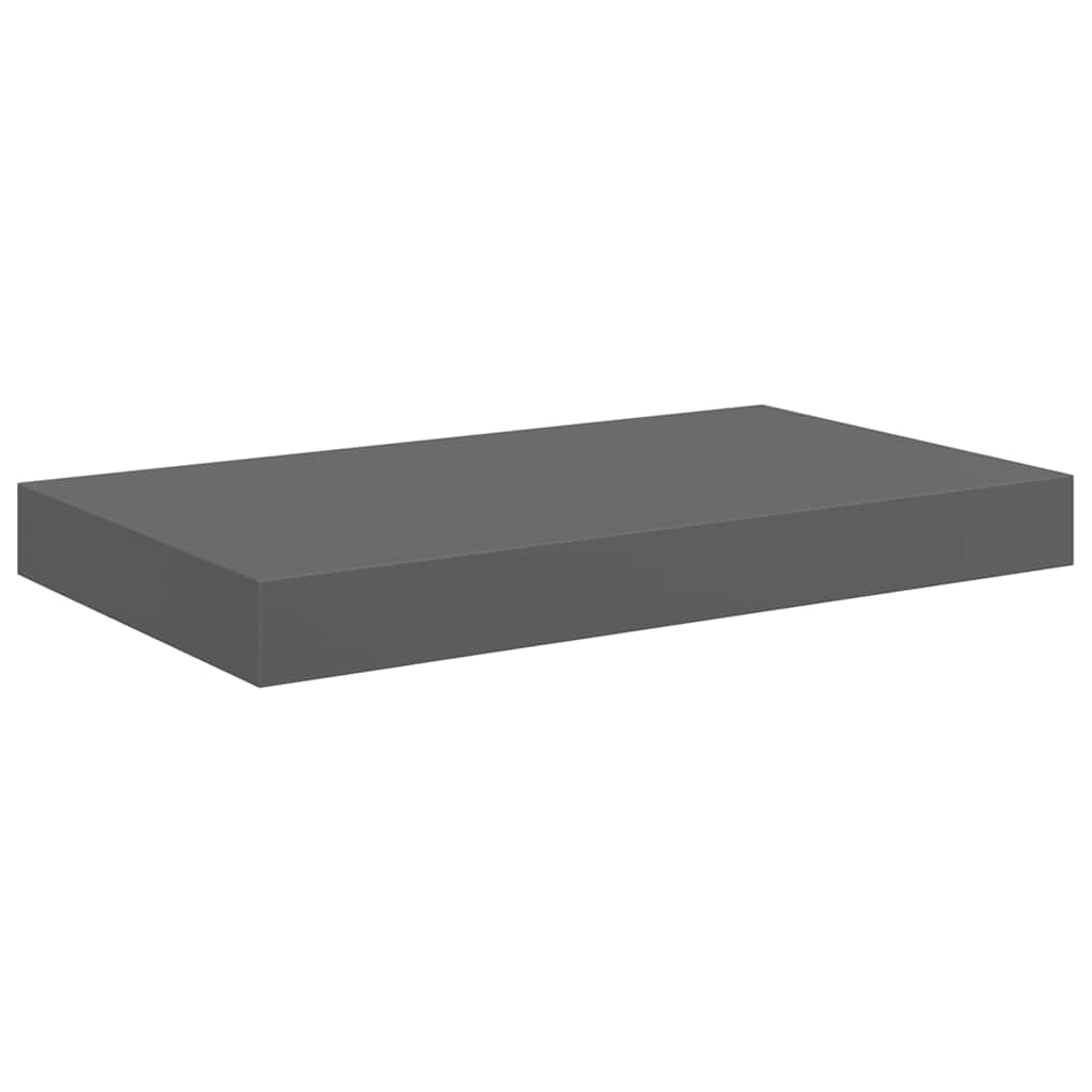 magasfényű szürke MDF lebegő fali polc 40 x 23,5 x 3,8 cm