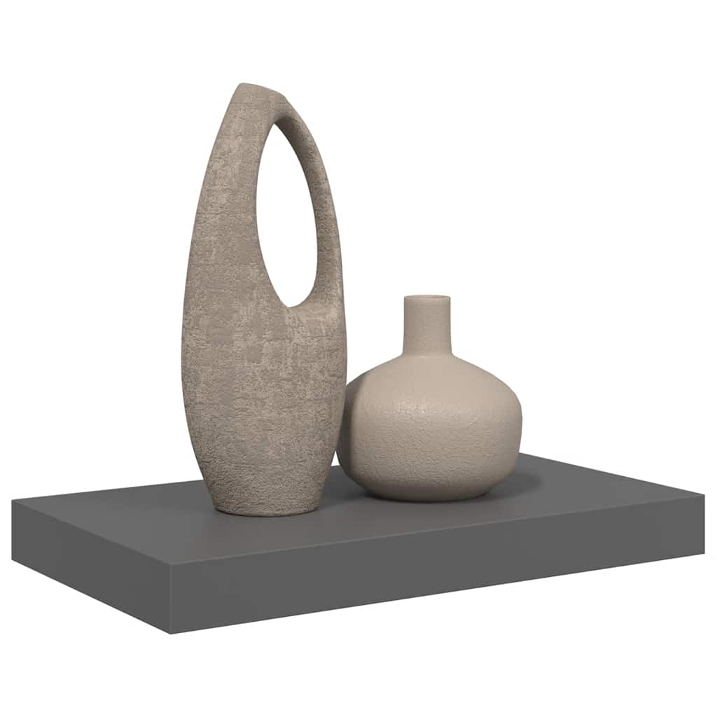 magasfényű szürke MDF lebegő fali polc 40 x 23,5 x 3,8 cm