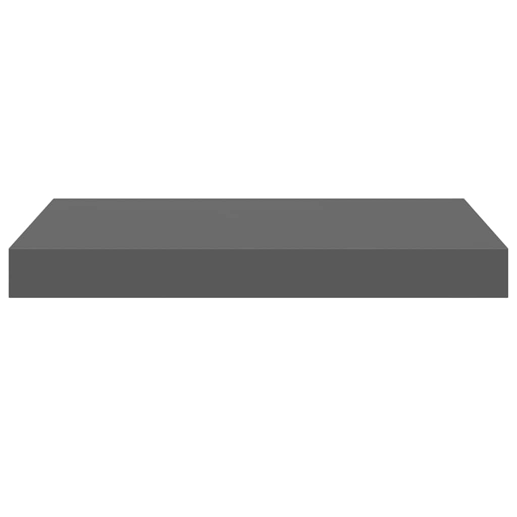 4 db magasfényű szürke MDF lebegő fali polc 40 x 23,5 x 3,8 cm