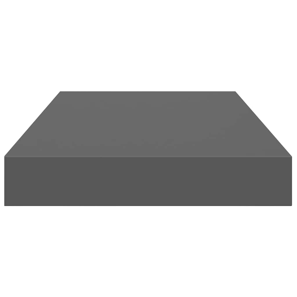 4 db magasfényű szürke MDF lebegő fali polc 40 x 23,5 x 3,8 cm