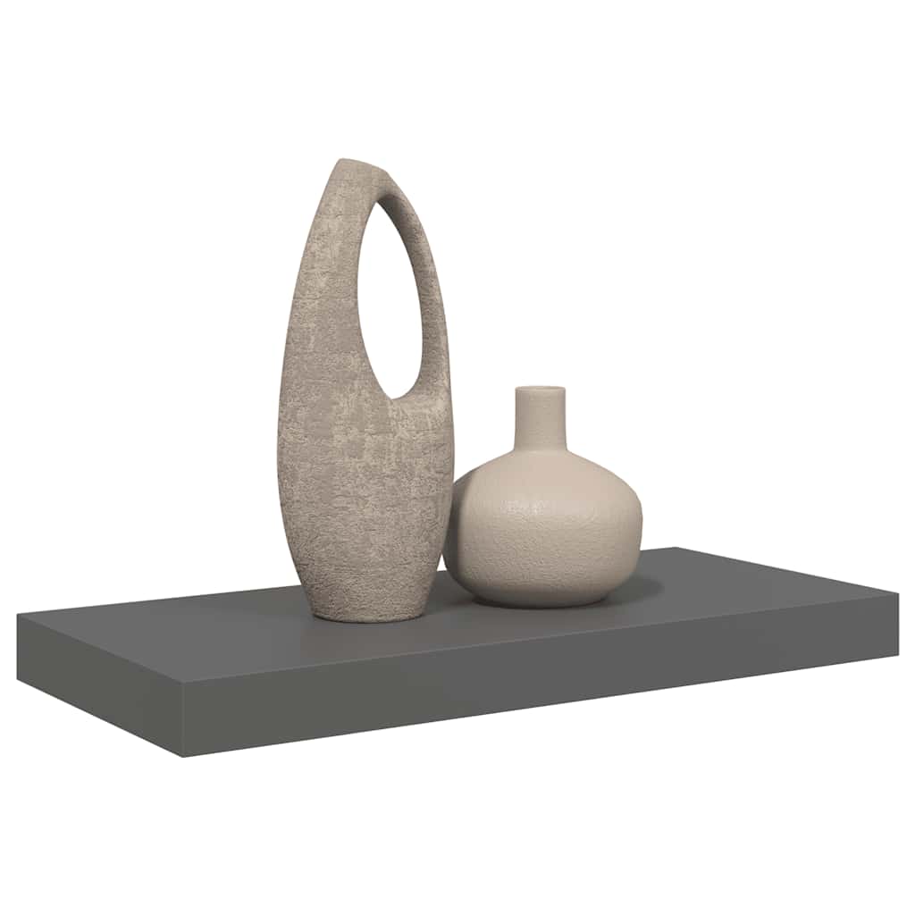 magasfényű szürke MDF lebegő fali polc 50 x 23 x 3,8 cm