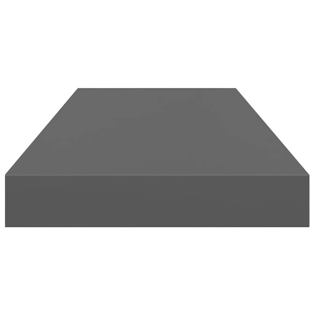 magasfényű szürke MDF lebegő fali polc 60 x 23,5 x 3,8 cm