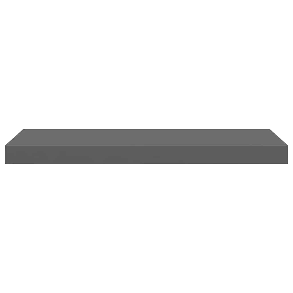 4 db magasfényű szürke MDF lebegő fali polc 60 x 23,5 x 3,8 cm