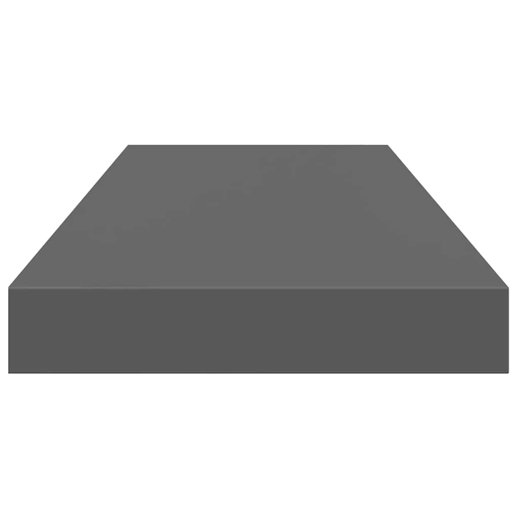 4 db magasfényű szürke MDF lebegő fali polc 60 x 23,5 x 3,8 cm