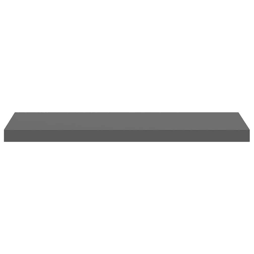 4 db magasfényű szürke MDF lebegő fali polc 80 x 23,5 x 3,8 cm