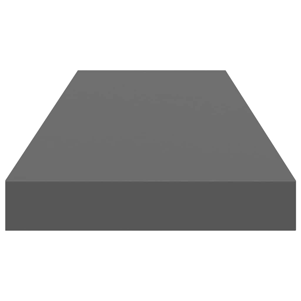 4 db magasfényű szürke MDF lebegő fali polc 80 x 23,5 x 3,8 cm