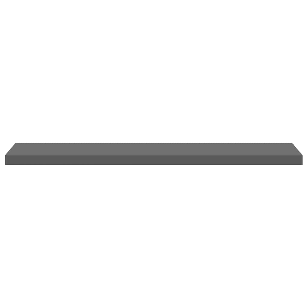4 db magasfényű szürke MDF lebegő fali polc 120 x 23,5 x 3,8 cm