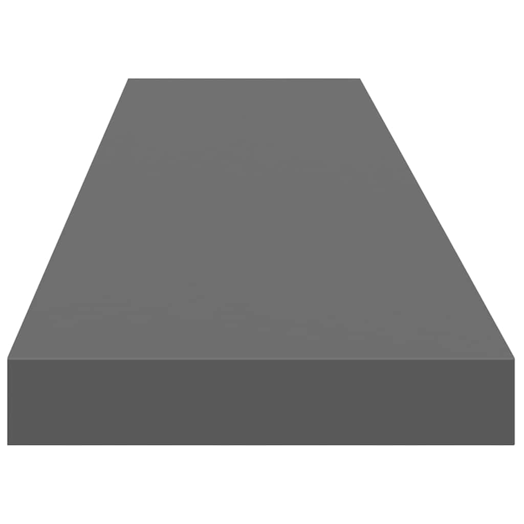 4 db magasfényű szürke MDF lebegő fali polc 120 x 23,5 x 3,8 cm