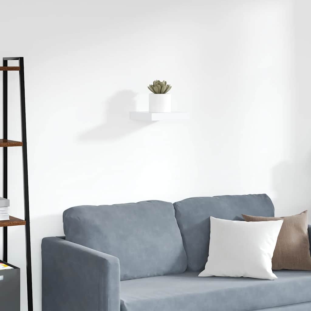 fehér MDF lebegő fali polc 23 x 23,5 x 3,8 cm