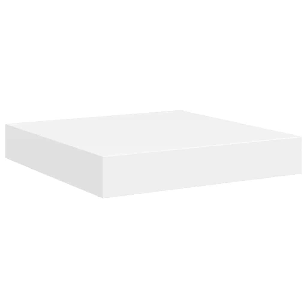 2 db fehér MDF lebegő fali polc 23 x 23,5 x 3,8 cm