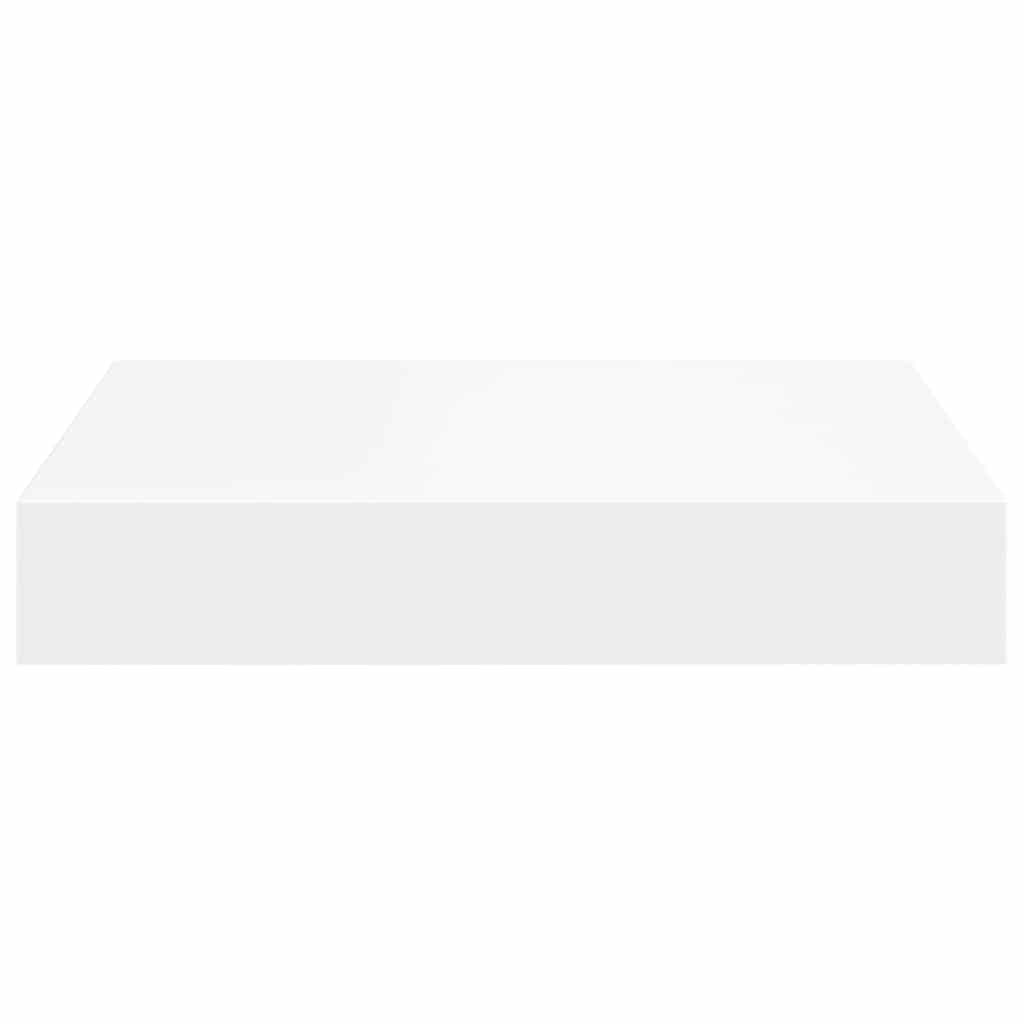 2 db fehér MDF lebegő fali polc 23 x 23,5 x 3,8 cm