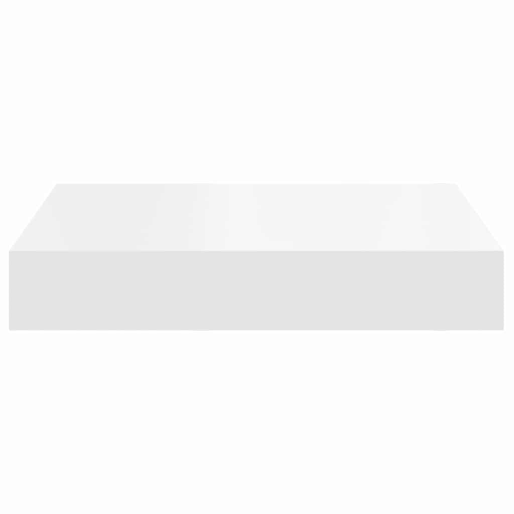 2 db fehér MDF lebegő fali polc 23 x 23,5 x 3,8 cm
