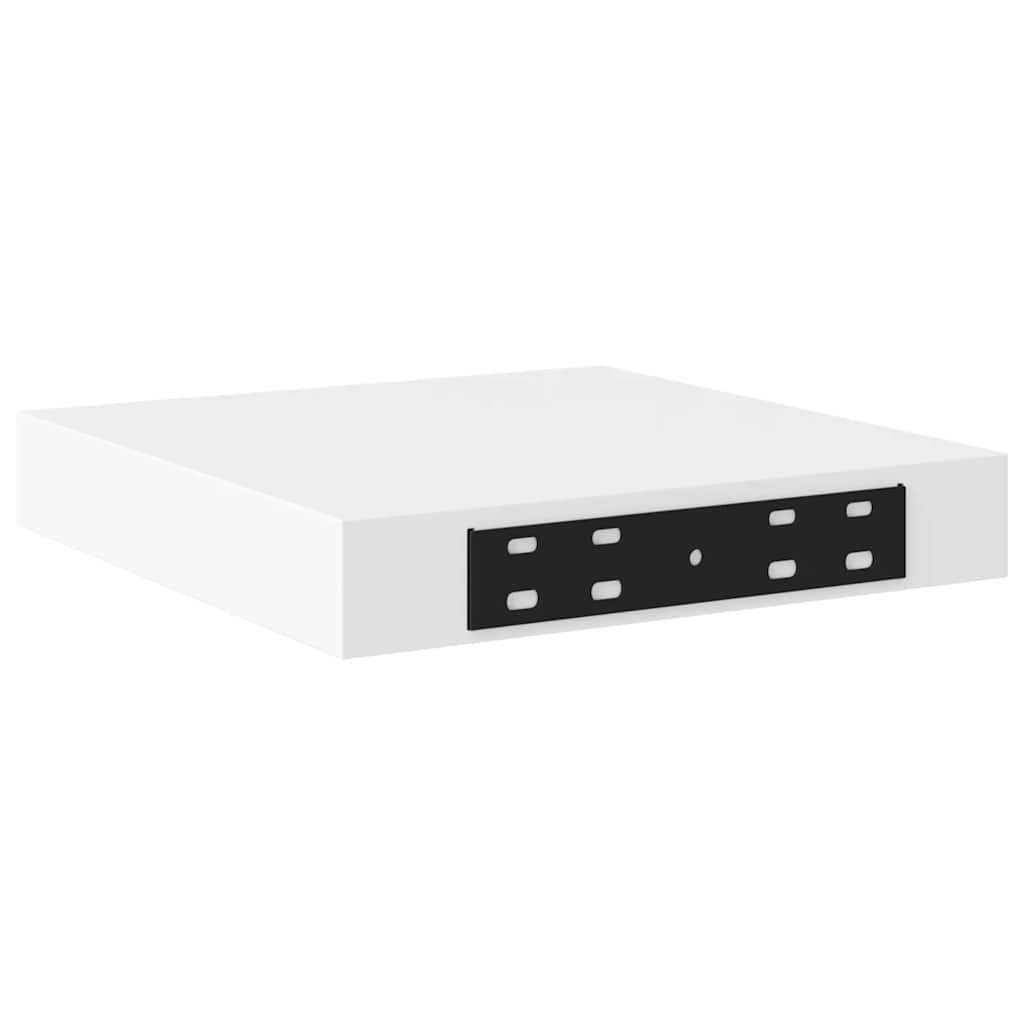 2 db fehér MDF lebegő fali polc 23 x 23,5 x 3,8 cm
