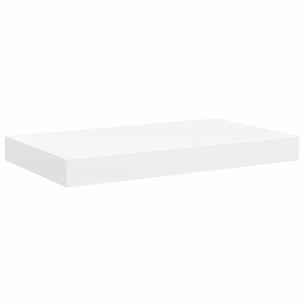 2 db fehér MDF lebegő fali polc 40 x 23,5 x 3,8 cm