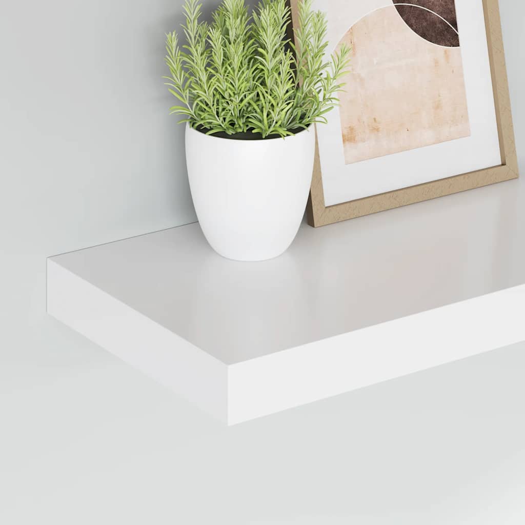 4 db fehér MDF lebegő fali polc 40 x 23,5 x 3,8 cm