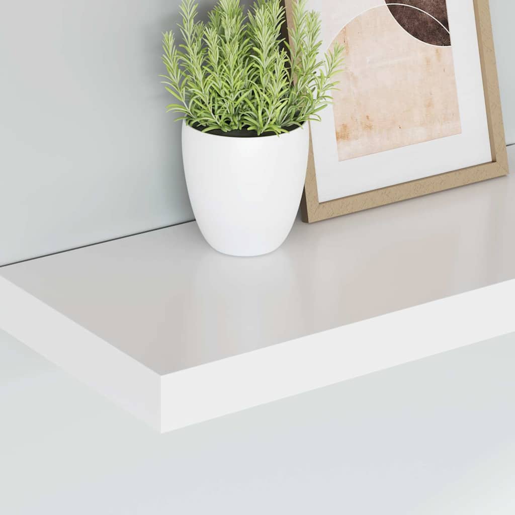 fehér MDF lebegő fali polc 50 x 23,5 x 3,8 cm
