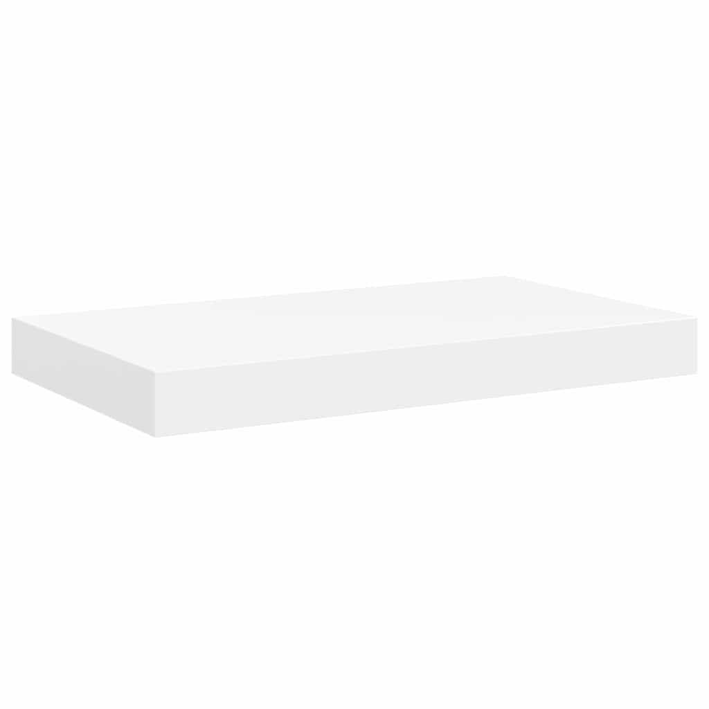 2 db fehér MDF lebegő fali polc 50 x 23,5 x 3,8 cm