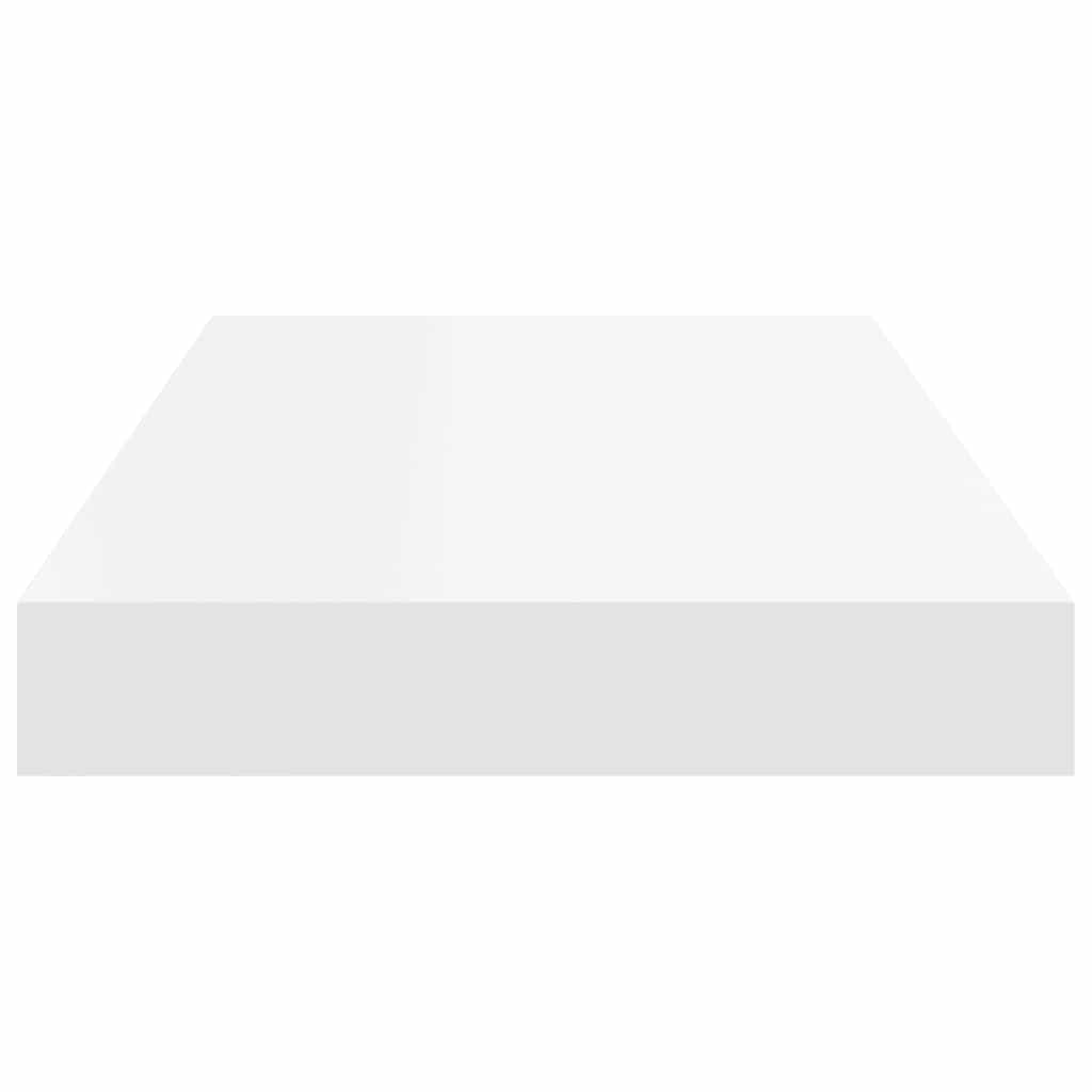 2 db fehér MDF lebegő fali polc 50 x 23,5 x 3,8 cm