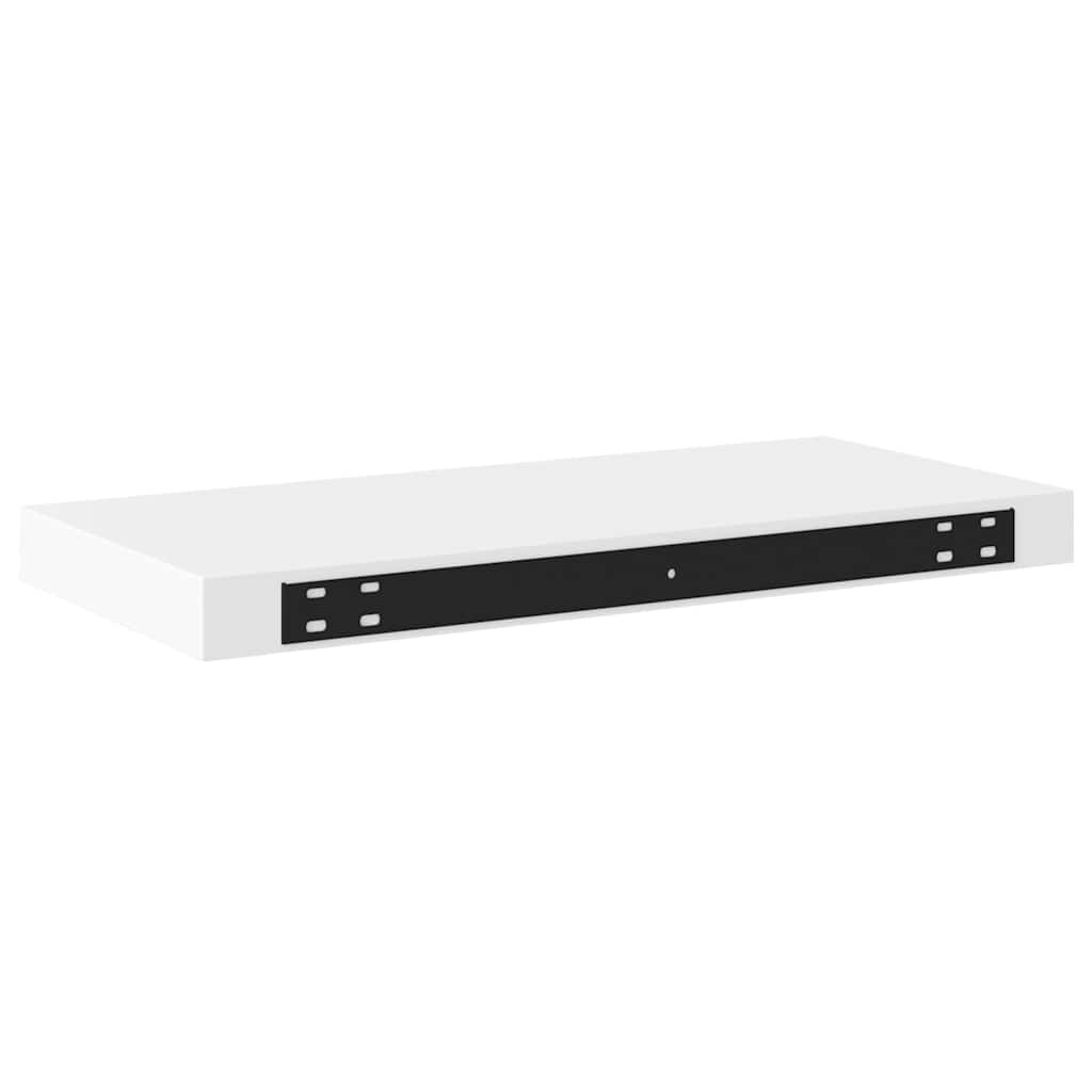 2 db fehér MDF lebegő fali polc 50 x 23,5 x 3,8 cm