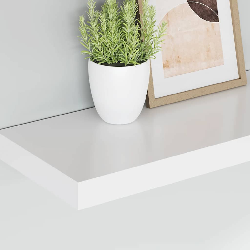 4 db fehér MDF fali polc 50 x 23,5 x 3,8 cm