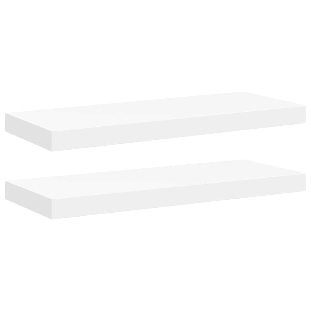 2 db fehér MDF fali polc 60 x 23,5 x 3,8 cm