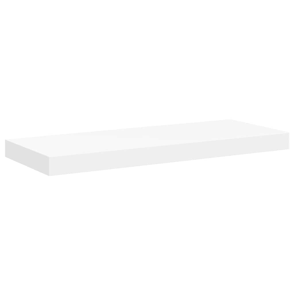 4 db fehér MDF lebegő fali polc 60 x 23,5 x 3,8 cm