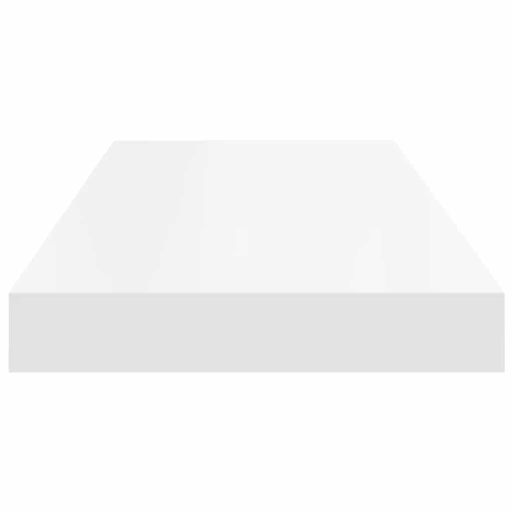 4 db fehér MDF lebegő fali polc 60 x 23,5 x 3,8 cm