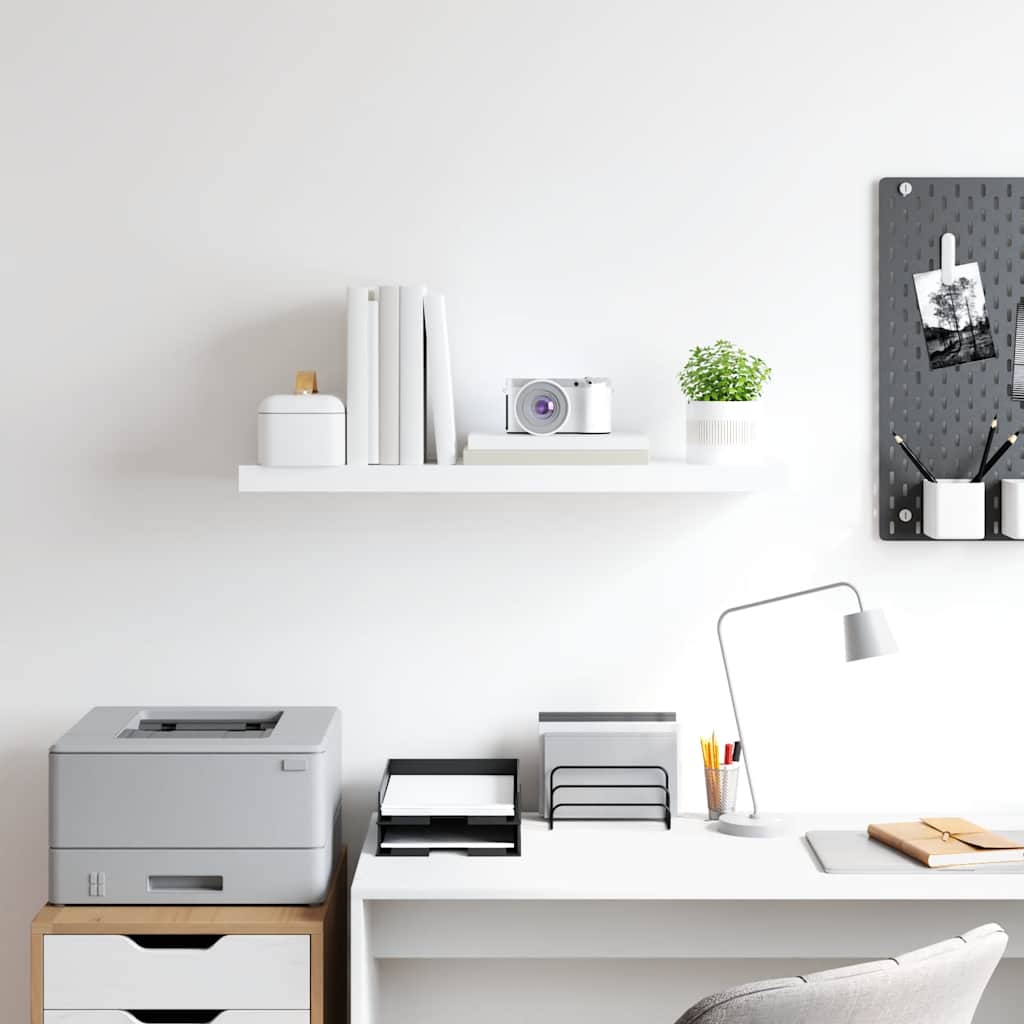 fehér MDF lebegő fali polc 80 x 23,5 x 3,8 cm
