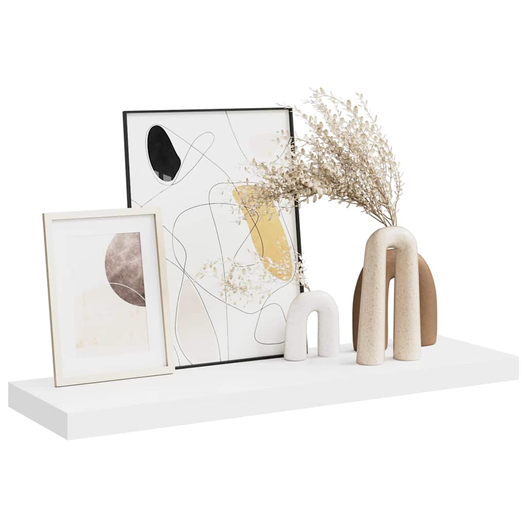 fehér MDF lebegő fali polc 80 x 23,5 x 3,8 cm