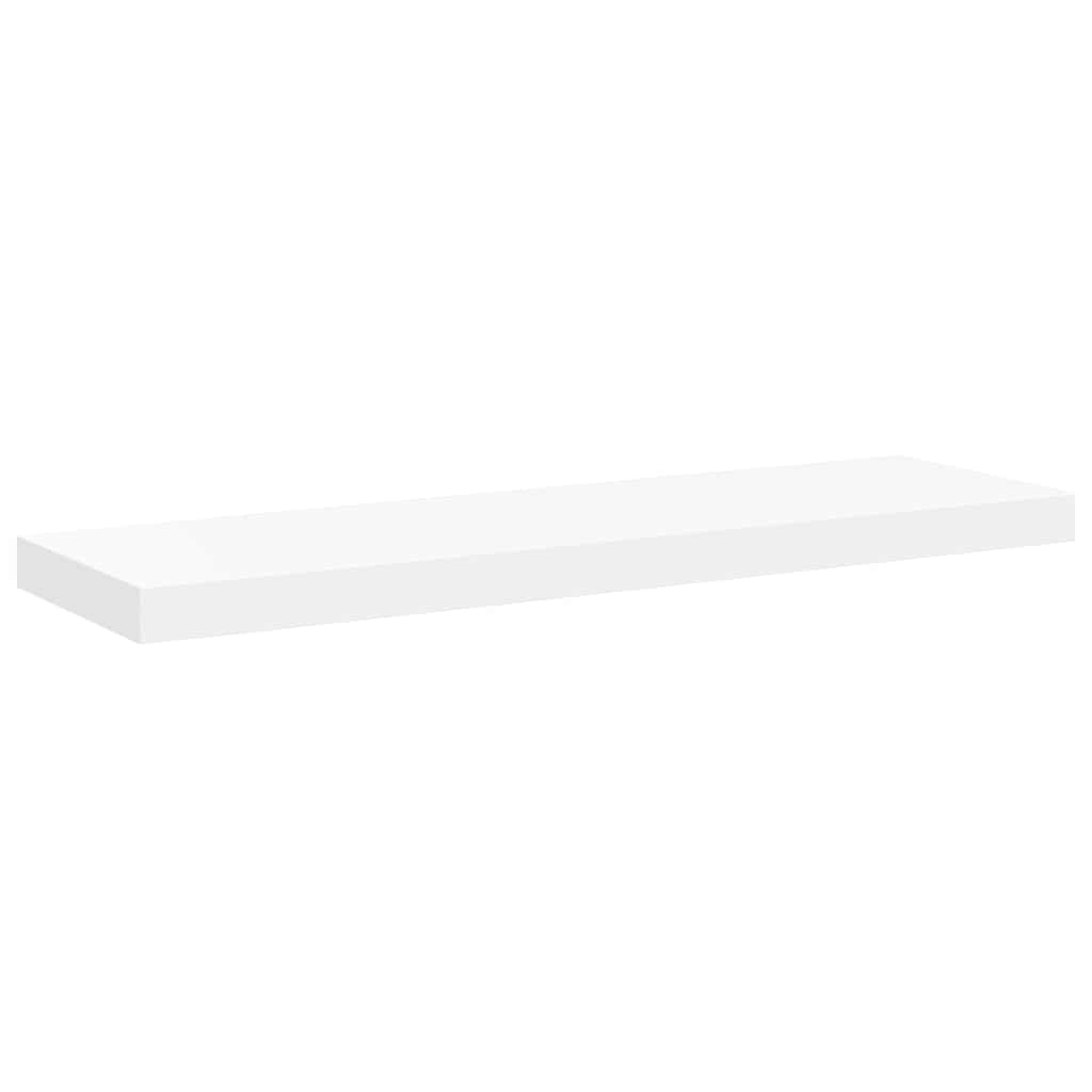 2 db fehér MDF lebegő fali polc 80 x 23,5 x 3,8 cm