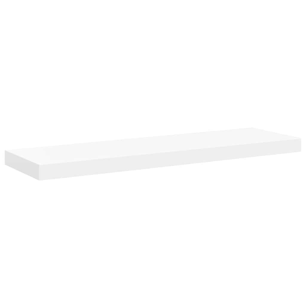 4 db fehér MDF lebegő fali polc 80 x 23,5 x 3,8 cm