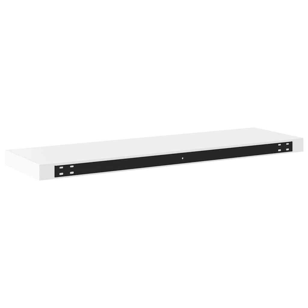 4 db fehér MDF lebegő fali polc 80 x 23,5 x 3,8 cm