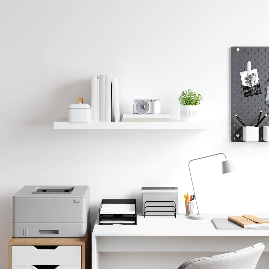 fehér MDF lebegő fali polc 90 x 23,5 x 3,8 cm