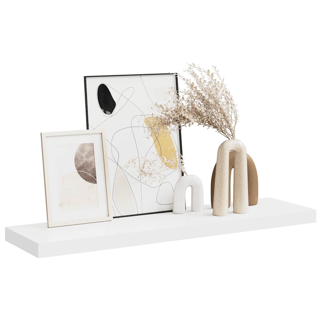 fehér MDF lebegő fali polc 90 x 23,5 x 3,8 cm